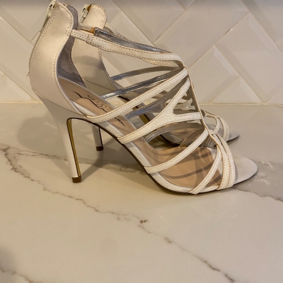 Touch of Nina white strappy heels - Picture 2 of 5